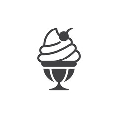 Ice cream cup icon vector, filled flat sign, solid pictogram isolated on white. Symbol, logo illustration. Pixel perfect vector graphics