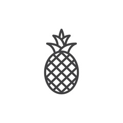 Pineapple line icon, outline vector sign, linear style pictogram isolated on white. Symbol, logo illustration. Editable stroke. Pixel perfect vector graphics