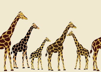 Fototapeta premium Seamless pattern with cartoon giraffes