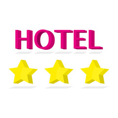 Fototapeta premium Hotel Icon 3-star sign