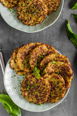 Potato pancakes fried with garlic