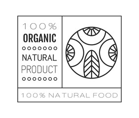 Organic food. Logo, badge and label for healthy eating with berry icon, silhouette. Vector illustration