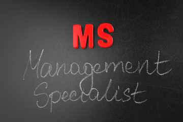 Abbreviation and text written on blackboard. Management concept © Africa Studio