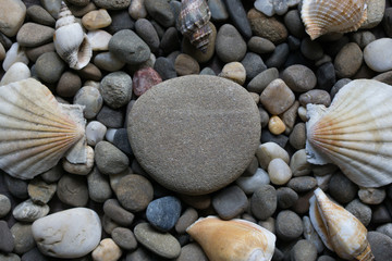 big pebble on small rocks