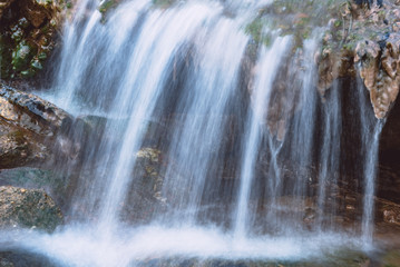 Close-Up Of waterfall  Flowing Through Rocks in Lishui,Zhejiang province,China.