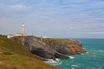 Fototapeta na wymiar Cape Mayor lighthouse in Santander,Spain
