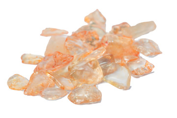 carnelian Stone isolated on white background ,wealth and luck
