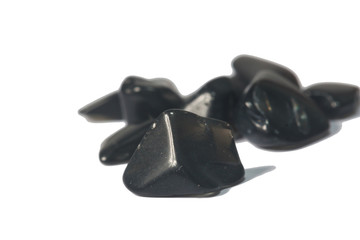 obsidian Stone isolated on white background ,wealth and luck