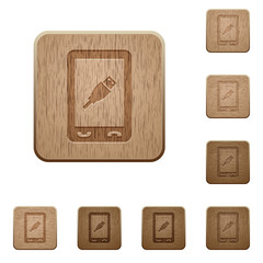 Mobile usb connection wooden buttons