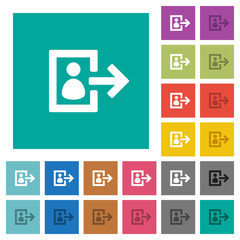 User logout square flat multi colored icons