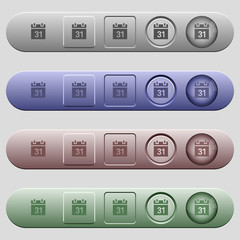 Calendar icons on horizontal menu bars