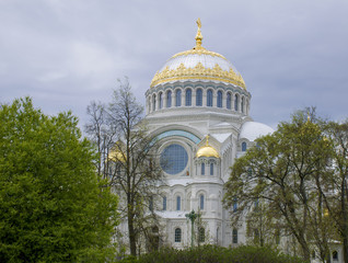 Sea cathedral in Kronstadt Russia
