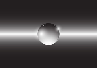 A black sphere with glowing horizontal line