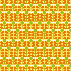 Retro organic background. Seamless pattern.Vector. レトロ植物パターン