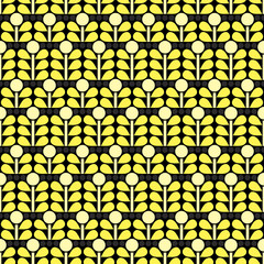 Retro organic background. Seamless pattern.Vector. レトロ植物パターン