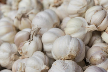 garlics in close up view from market street