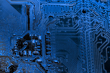 Abstract, close up of Circuits Electronic on Mainboard Technology computer background 
(logic board,cpu motherboard,Main board,system board,mobo)