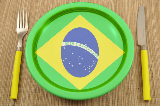 Brazilian Flag on a Plate