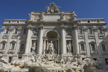 Fototapeta na wymiar Trevi Fountain (Fontana di Trevi) in Rome, Italy. Trevi is most