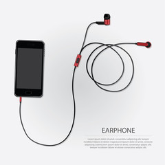 Music Earphones with Telephone vector illustration