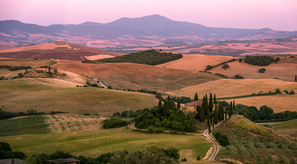 Fototapeta premium Sunset in Val d'Orcia