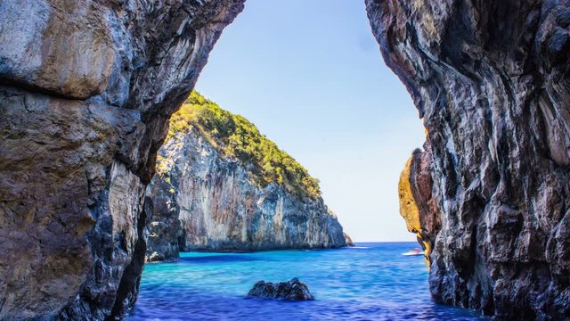 Sea and Rocks, Time Lapse, 4k
