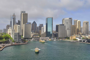 Fototapeta na wymiar A View of Sydney Harbor from the Ship, Australia