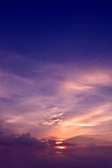 sky with clouds and sun