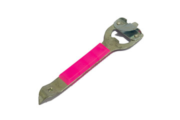 Old Bottle opener on isolated white background