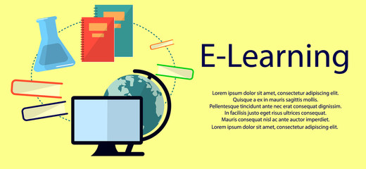 Education infographic. Flat vector illustration for e-learning and online education.