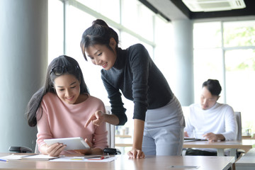 Fototapeta premium Business cocept : Employees meeting the guidelines of work.