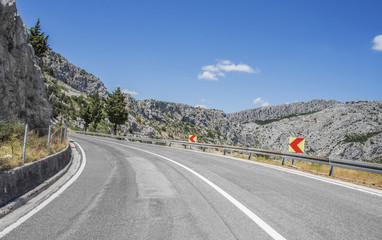 Asphalt highway in a sunny day.