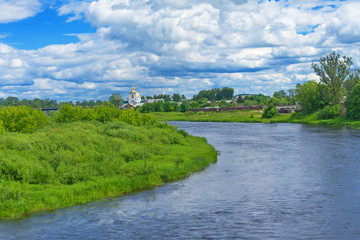 Fototapeta na wymiar Landscape of the middle-Russian strip