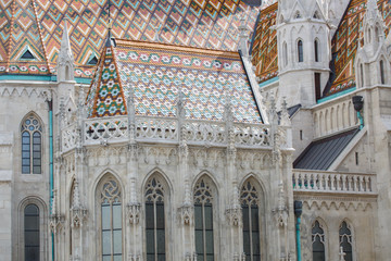 Obraz premium Roof detail of St Matthias catholic church in Budapest