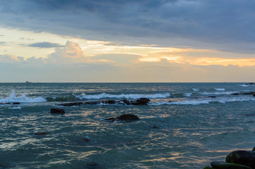 Fototapeta na wymiar Sunset in Cambodia at the seaside