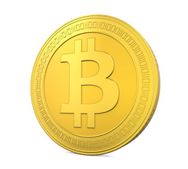 Golden Bitcoin Isolated