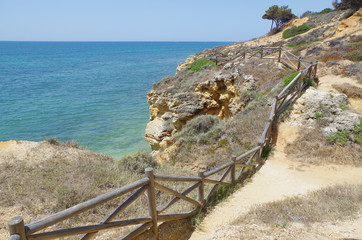 Fototapeta na wymiar Olhos De Agua beach in algarve, Portugal