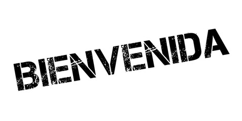 Bienvenida rubber stamp. Grunge design with dust scratches. Effects can be easily removed for a clean, crisp look. Color is easily changed. © lkeskinen