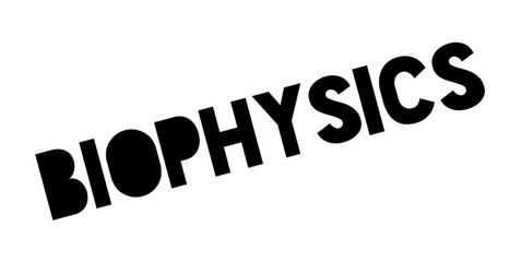 Biophysics rubber stamp. Grunge design with dust scratches. Effects can be easily removed for a clean, crisp look. Color is easily changed.