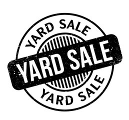Yard Sale rubber stamp. Grunge design with dust scratches. Effects can be easily removed for a clean, crisp look. Color is easily changed.