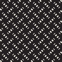 Crosshatch vector seamless geometric pattern. Crossed graphic rectangles background. Checkered motif. Seamless black and white texture of crosshatched lines. Trellis simple fabric print.