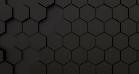 Dark abstract background pattern of hexagons