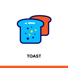 Outline TOAST icon. Vector pictogram suitable for print, website and presentation