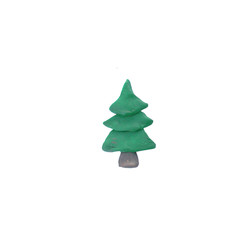 Fototapeta premium Plasticine Christmas tree sculpture isolated