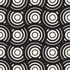 Vector Seamless Rounded Lines Pattern. Abstract Geometric Background Design. Circular Geometric Tiling Lattice