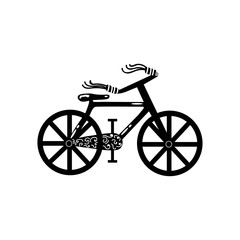 Fototapeta na wymiar Vector vintage bicycle silhouette, icon isolated on white background