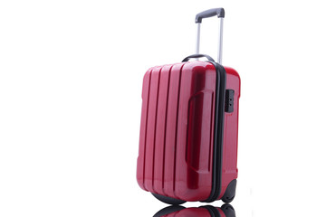  big Red luggage isolated on white background