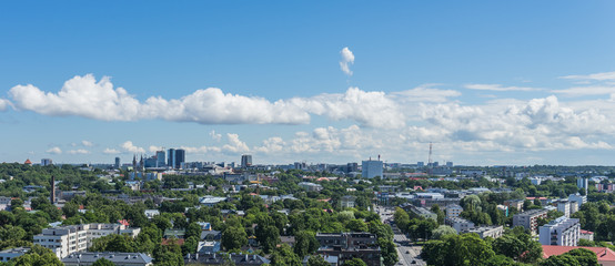 Scenic summer panorama of the city Tallinn, Estonia