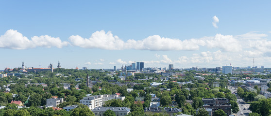 Scenic summer panorama of the city Tallinn, Estonia