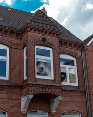  brick facade of the house